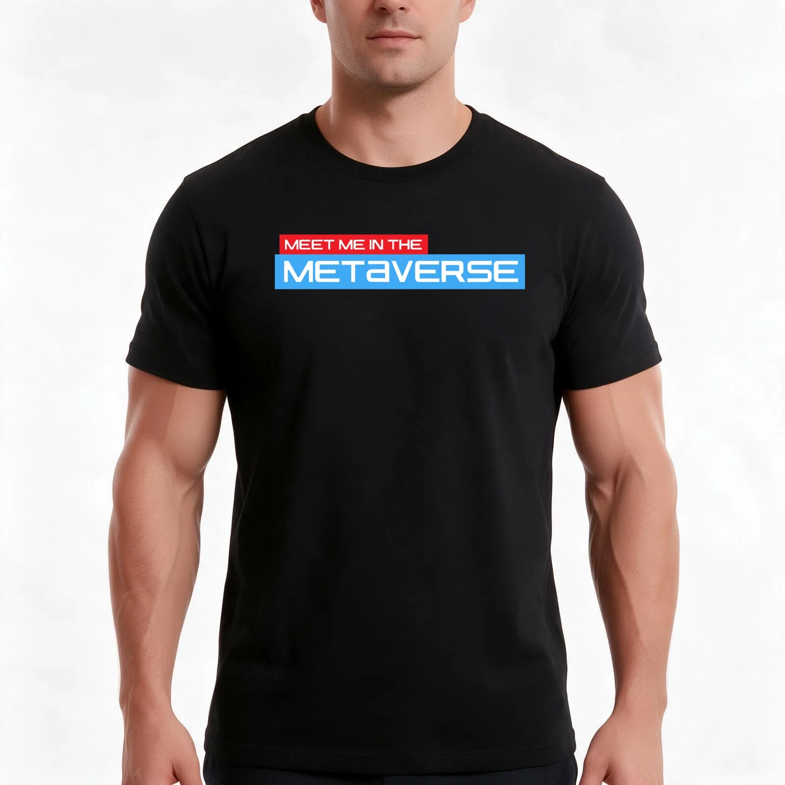 Meet me in the Metaverse - VR T-Shirt, Summer Casual Cotton Tee, Oversized Streetwear Tops, Vintage Graphic Print, 100% Cotton