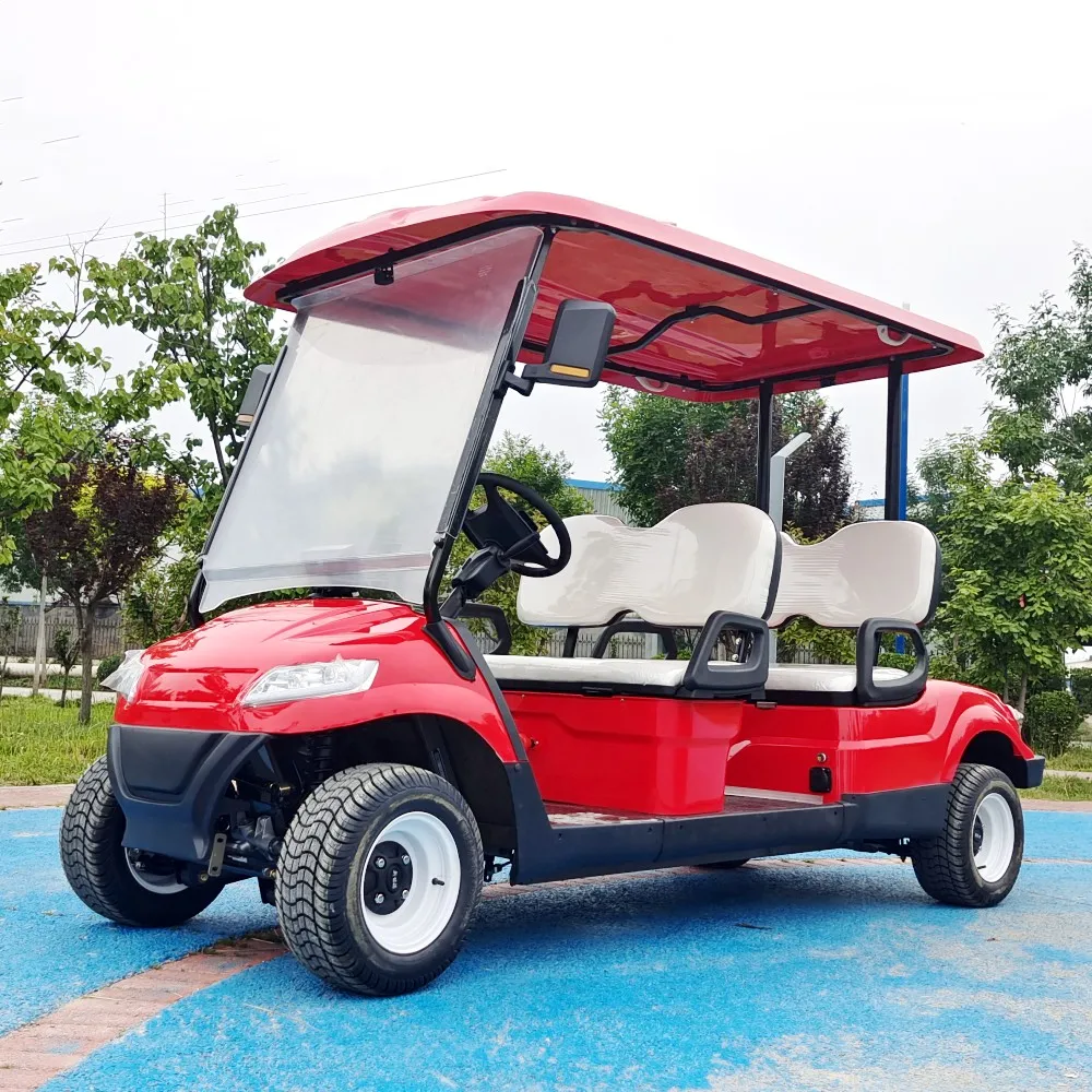 4 Seat New Electric Golf Cart Scenic Utility Sightseeing Electric Vehicle With Folding Rear Seat Scooter