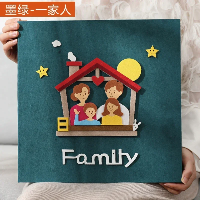 Album for Diy Baby Growth Family Happy Moment Record Handmade Large-capacity Children Pictures Photos Album 60 sheets 120 sides