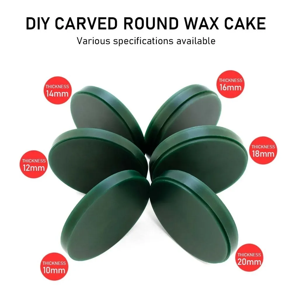 Green Solid Hard Wax Cake Blank, Round Carving Wax Raw Material, Hand‑craft Supply for Ring Shaping, Carving and Jewelry Casting