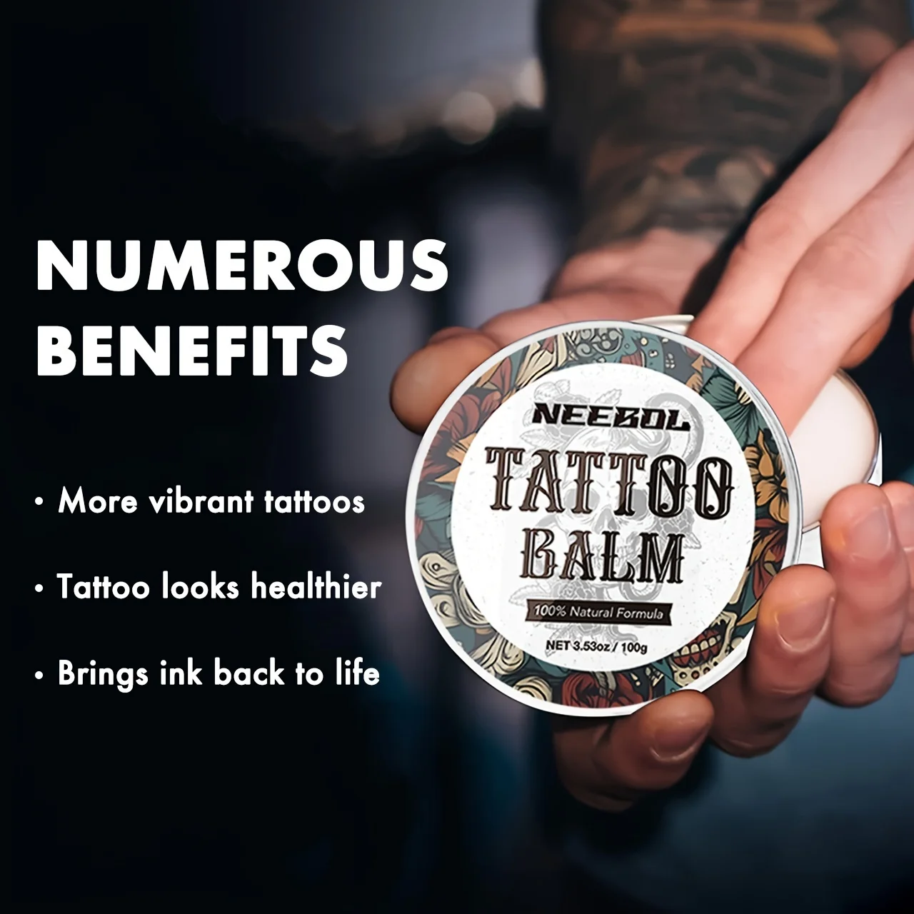 1pc Tattoo Aftercare Butter Balm, Moisturizing Tattoo Cream for Old & New Tattoos, Helps Enhance Tattoo Color Appearance, Easy Daily Care Balm, Gift for Tattoo Artists, Professionals, Beginners & Body Art Lovers view 6