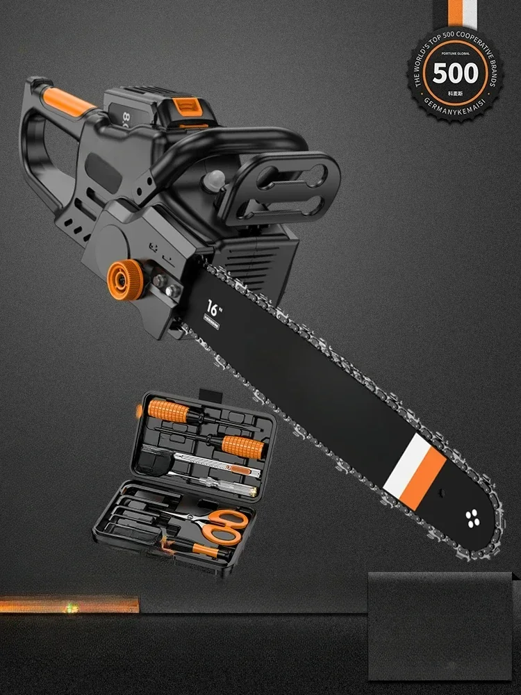 Electric Chainsaw High Power Lithium Battery Household Small Handheld Electric Chain Saw Woodworking Logging Saw Cutting Saw