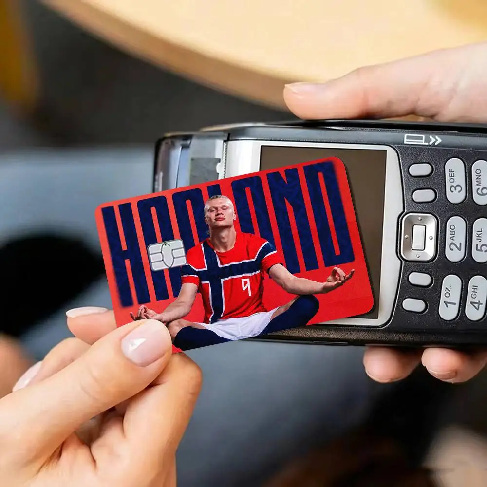 Sports E-Erling H-Haaland  Credit Card HD Stickers Game Card Decal Small Chip Waterproof Sticker Gift