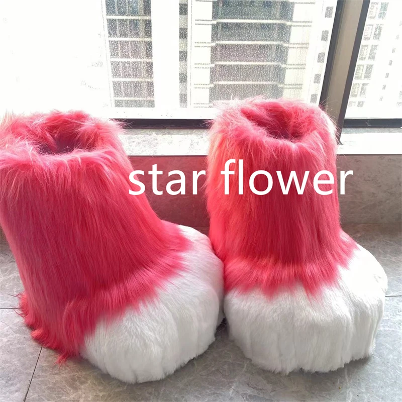 2024 Beast Shoes Furry Cosplay Claw Plush Shoes Comiket Kig Fursuit Kigurumi Cosplay Animal Feet Costume