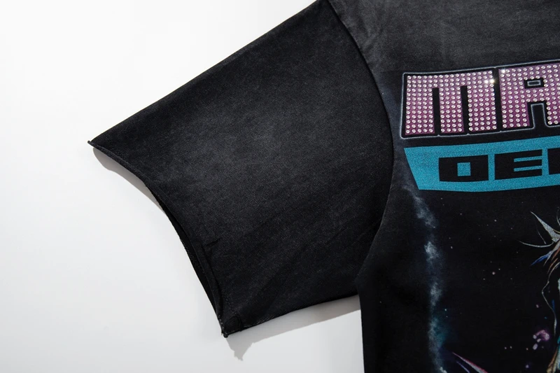 Herren Grafik-T-Shirts mit Weltraum-Astronauten-Motiv, Streetwear im Vintage-Look, Oversize-Baumwollkleidung, Sommer-Kurzarm-Oberteil – Detail 5