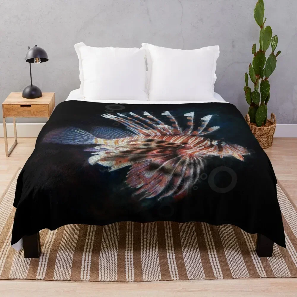 

Red Lionfish Throw Blanket Soft Home Decor Blanket for Couch Bedroom
