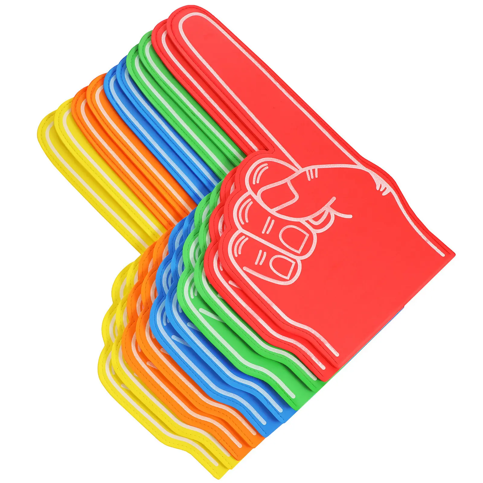 

10 шт. пенопластовых пальцев-дудок для спортивных мероприятий, гигантские цветные руки-подставки из пенопласта, идеально подходят для футбольных болельщиков, стадионных игр и командных мероприятий