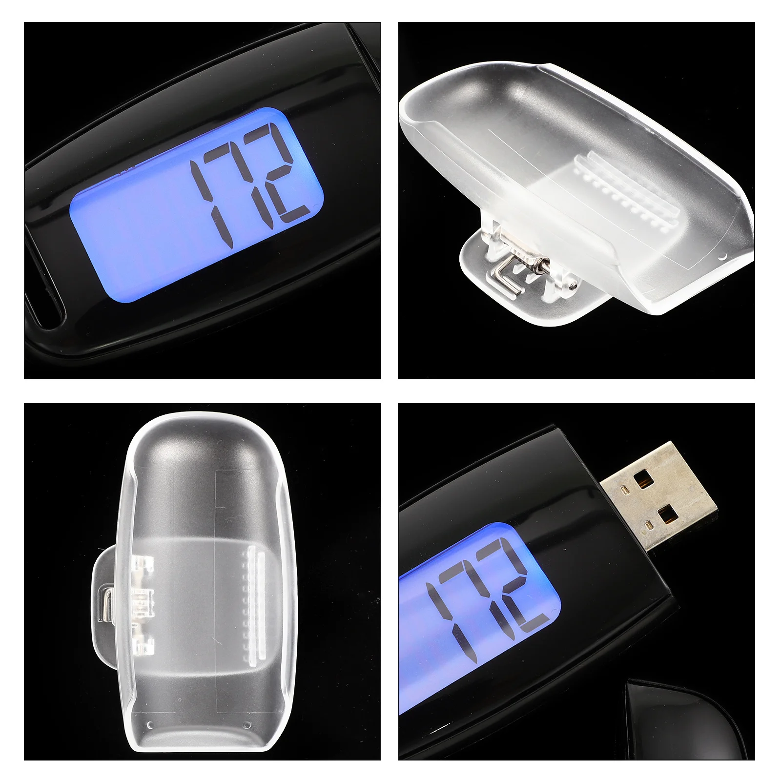 

1Set Small Rechargeable Backlight Clip-on Pedometer Plastic Step Counter for Outdoor Walking Running Pedometer