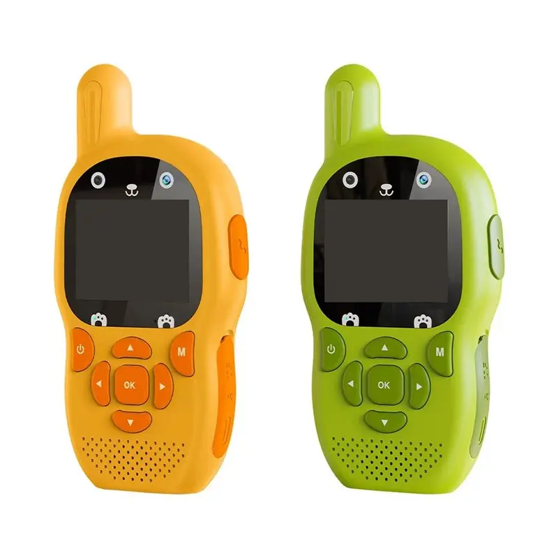 2PCS Kids Video Walkie Talkie With HD Screen One-Click Intercom Long-Range Child Communication Device Educational