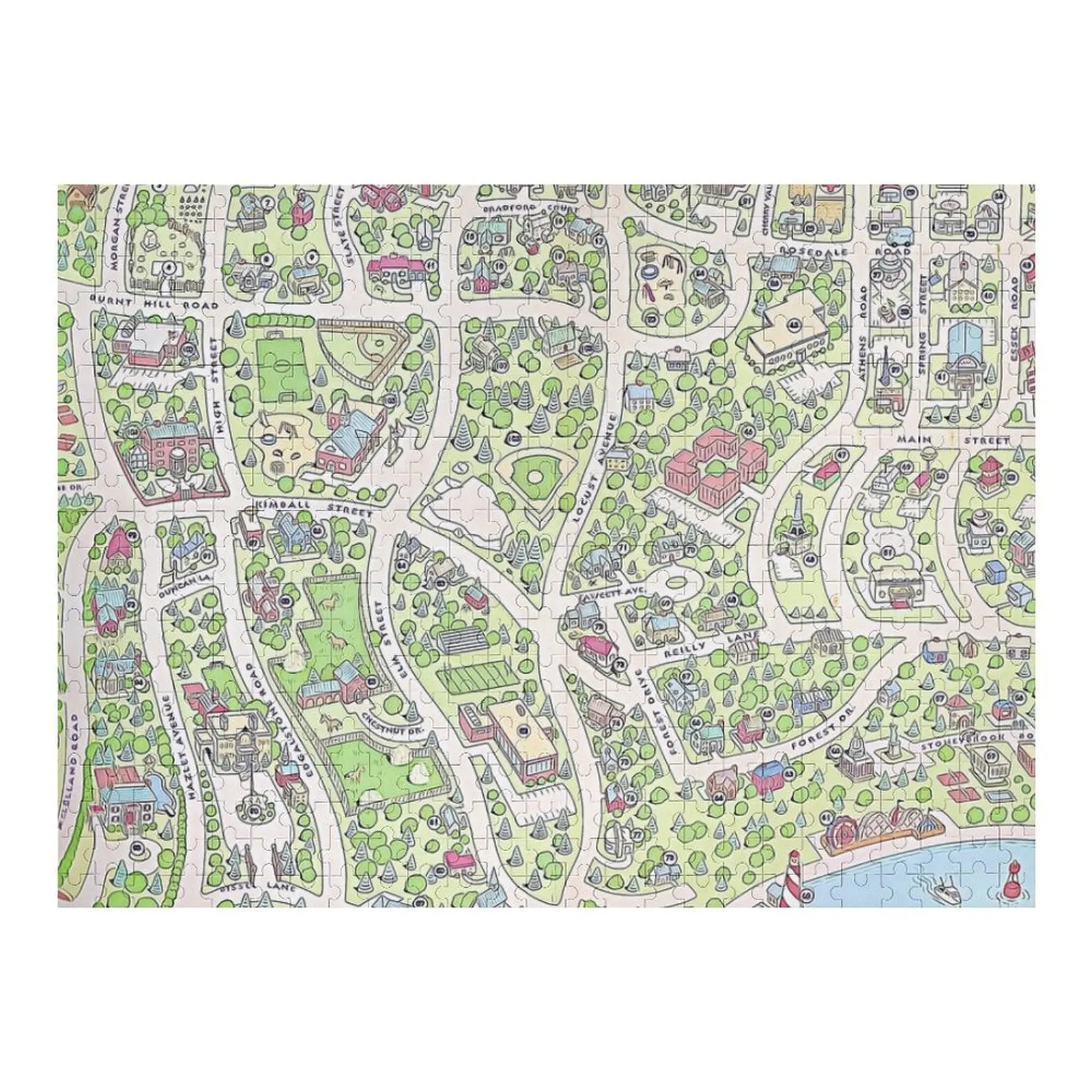 لغز الصور المقطوعة لخريطة Baby-sitters Club Stoneybrook هدية شخصية للأطفال