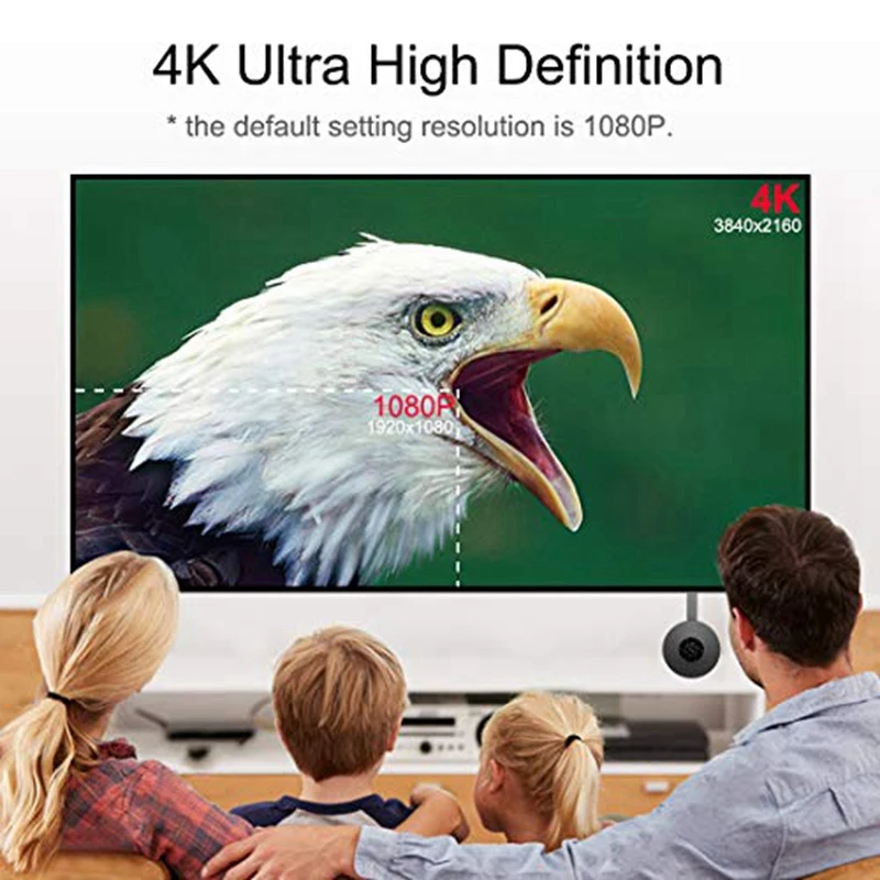 BABQ HDMI محول العرض اللاسلكي شاشة الهاتف المحمول النسخ المتطابق من الهاتف إلى شاشة كبيرة لـ Chrome Google Home Black