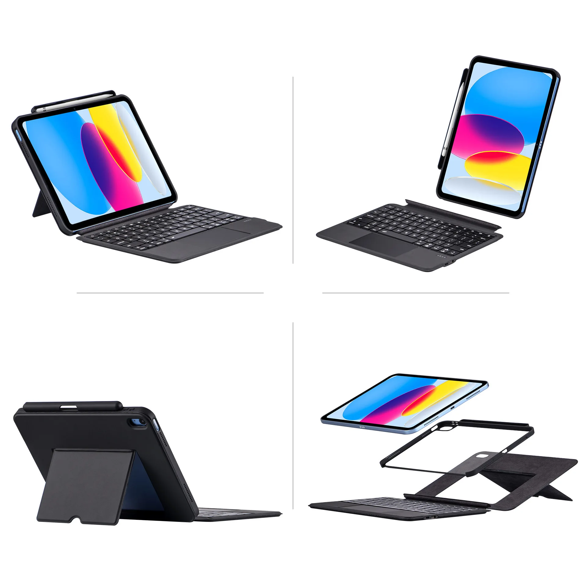 Imagem -02 - Magic Magnetic Trackpad Keyboard Case para Ipad Capa Ultra-fina Teclado Bluetooth Árabe Coreano Espanhol 10.9 Gen