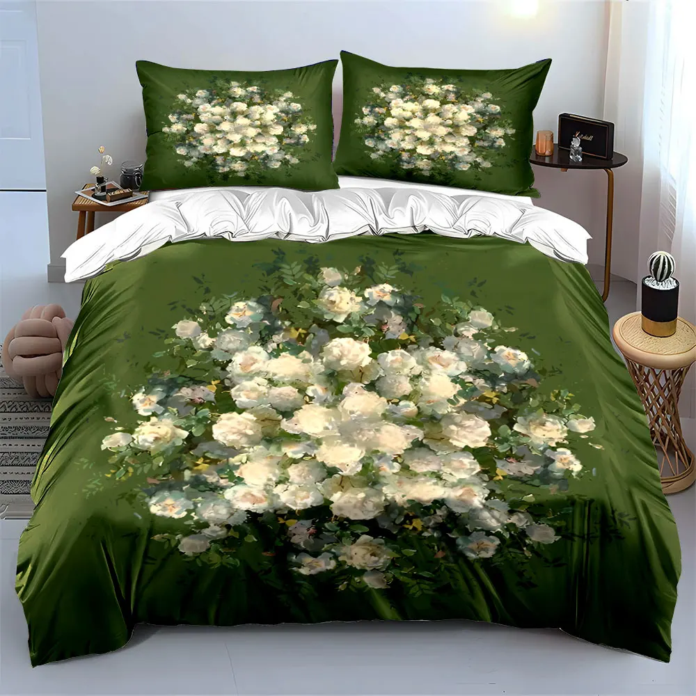 

"Floral Three-Piece Set Decoration" Multiple sizes kid's and adults' bedroom Exquisite 3PC bedding set, gift