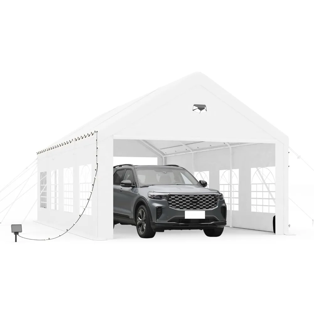 13X26 Heavy Duty Carports ,Car Ports with 180G Removable Side Walls,Carport Canopy,Portable Car Port Garage,Outdoor Carports