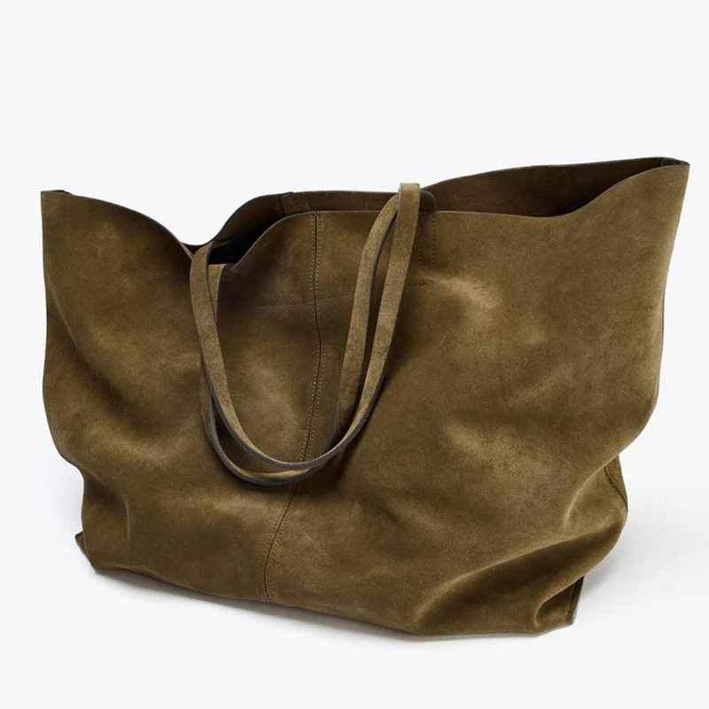 

2025 New Autumn and Winter Large-capacity Retro Cowhide Casual Tote Bag Designer Commuter Single-shoulder Hand-held Tote Bag