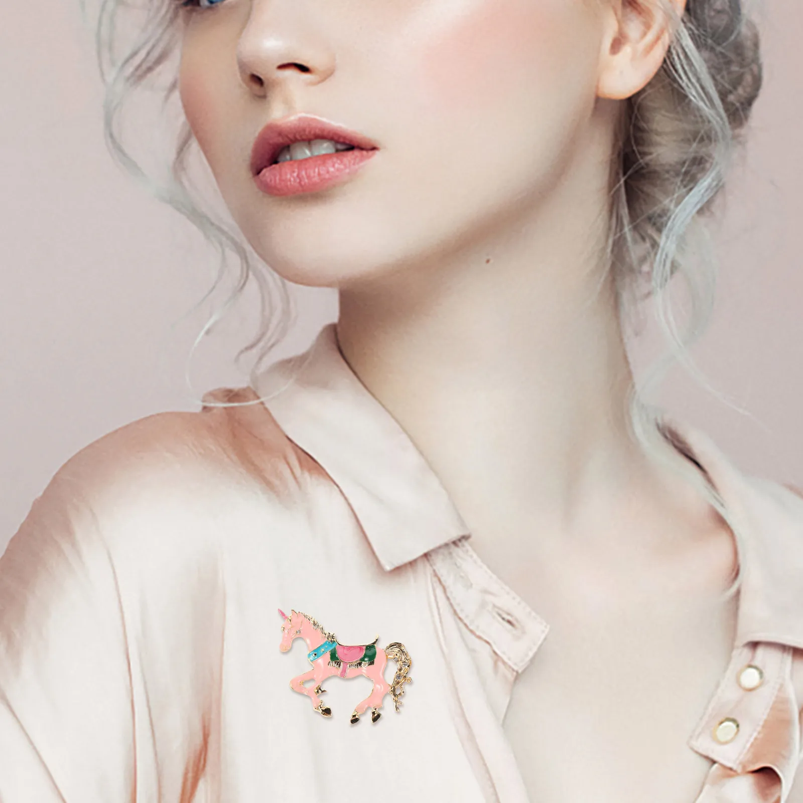 الصينية زودياك الحصان بروش دبوس أنيق المينا براعة كريستال دبوس ملحق للمناسبات الاحتفالية والهدايا #3