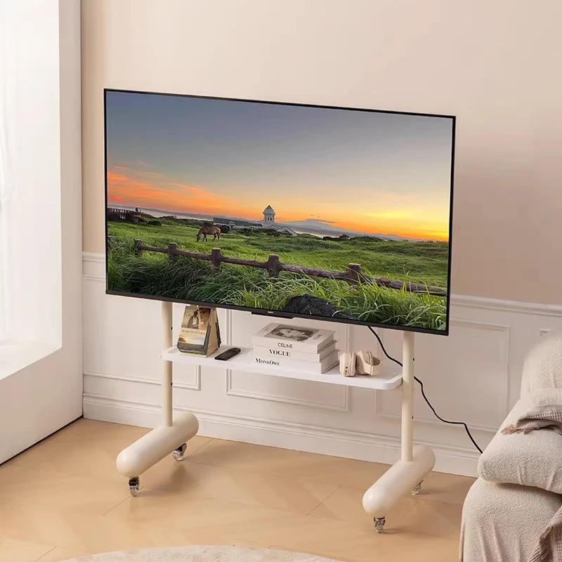 

TV floor-to-ceiling bracket, living room, bedroom, stainless steel removable simple cart, home hanger 40-100 inches