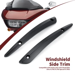 Front Windshield Side Trim Split Windscreen Side Molding Trim for 2015-2023 Harley Road Glide Ultra FLTRU FLTRX Special FLTRXS