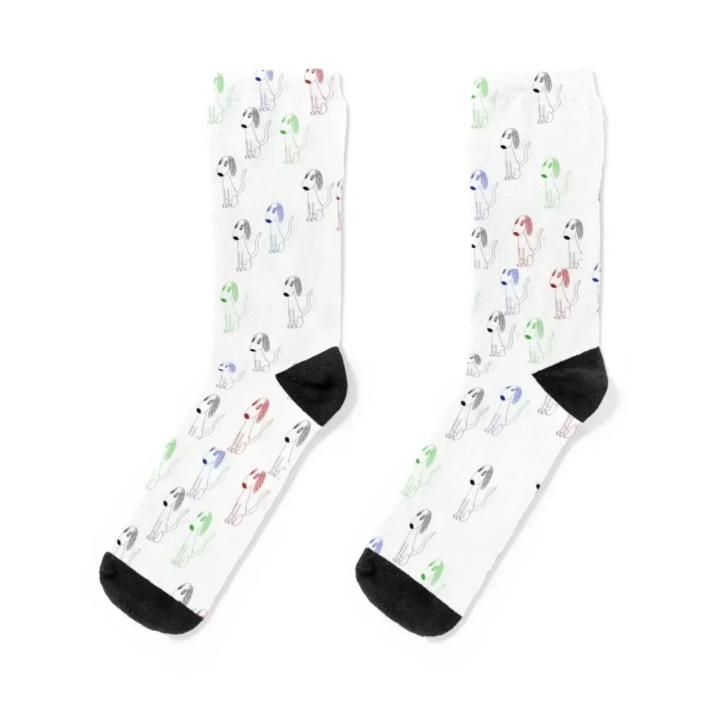 I Can't Draw Series: Dog Socks compression retro professional running floor Socks Girl Men's