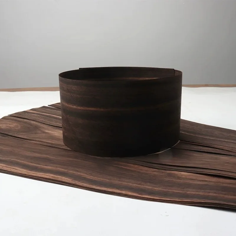 

2pcs/pack Black Ebony Wood Veneer Sheet Natural Texture Panels for Furniture Door Instrument Decor L:90*13cm T:0.5mm