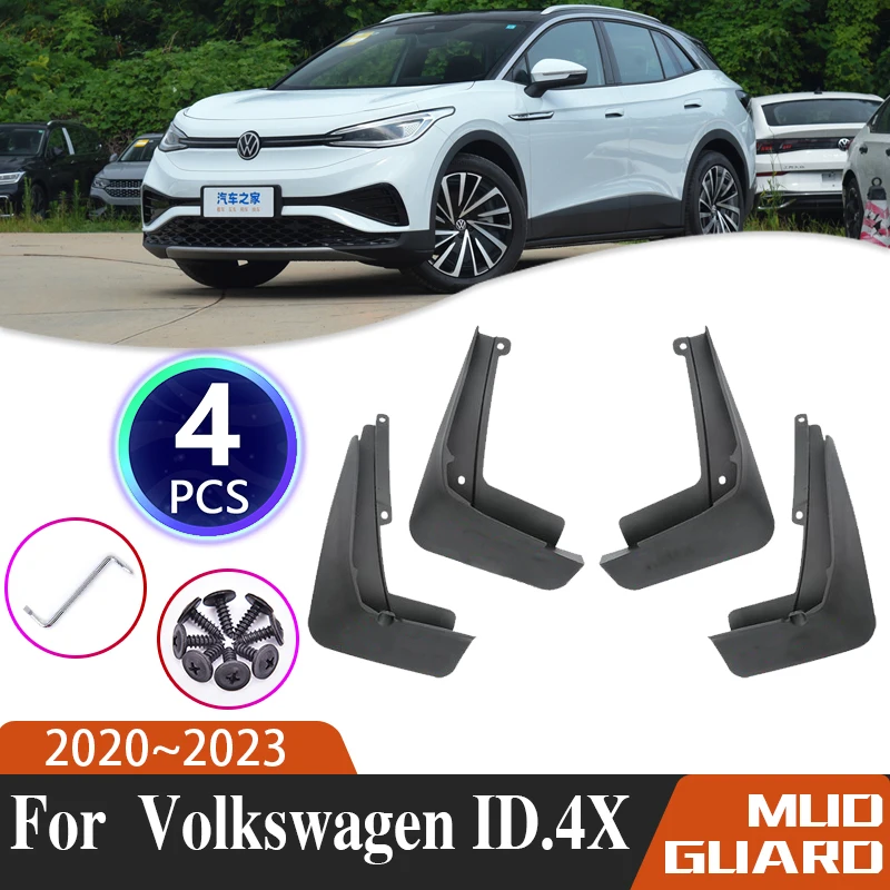 

For Volkswagen ID4X VW ID.4X 2020~2023 2022 Car Front Rear Wheels Splash Mud Mudflaps Guards Mudguards Fenders Car Accessories