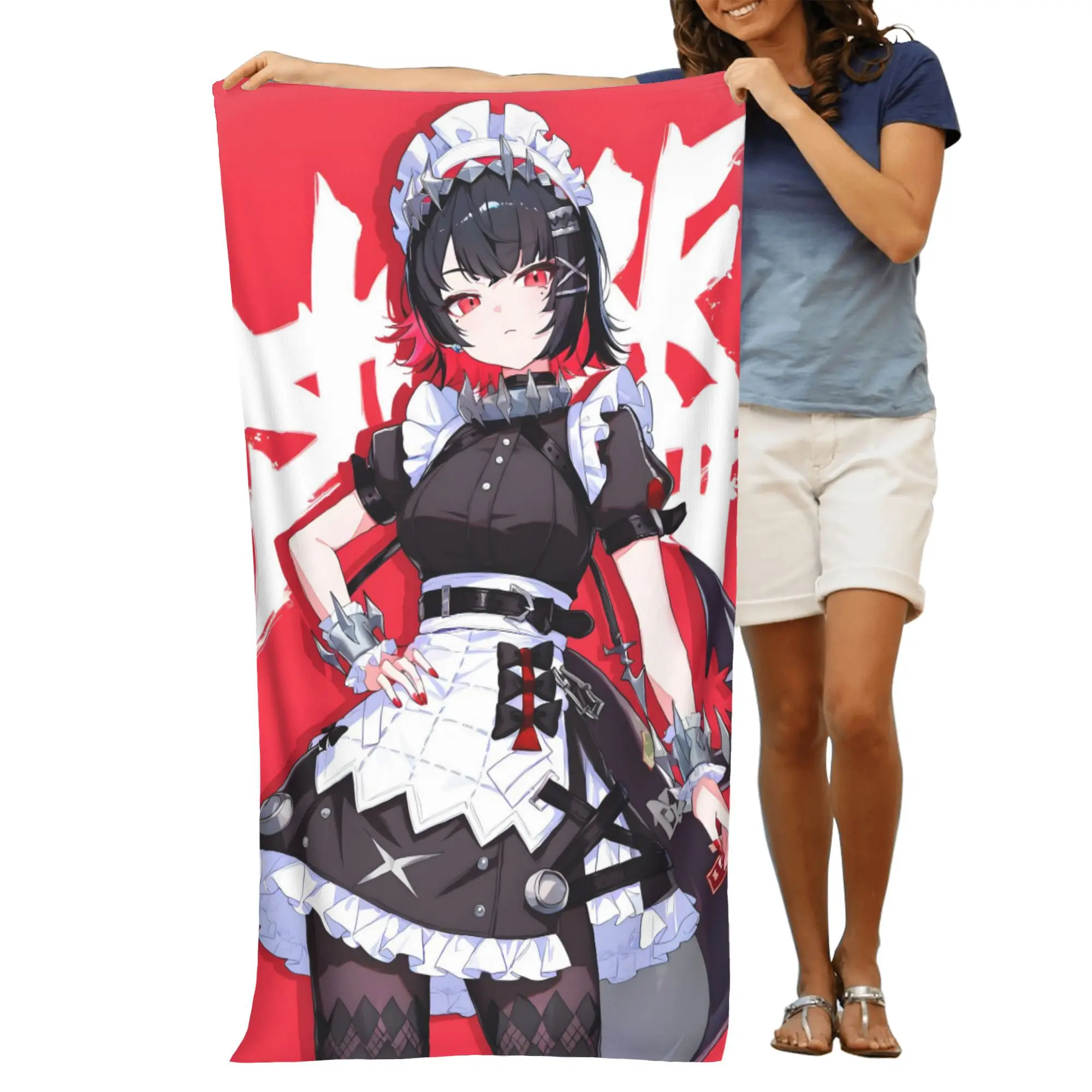Character Poster Print Lightweight Foldable Portable Beach Towel Unisex Travel Vacation Beach Mat Gift For Friends