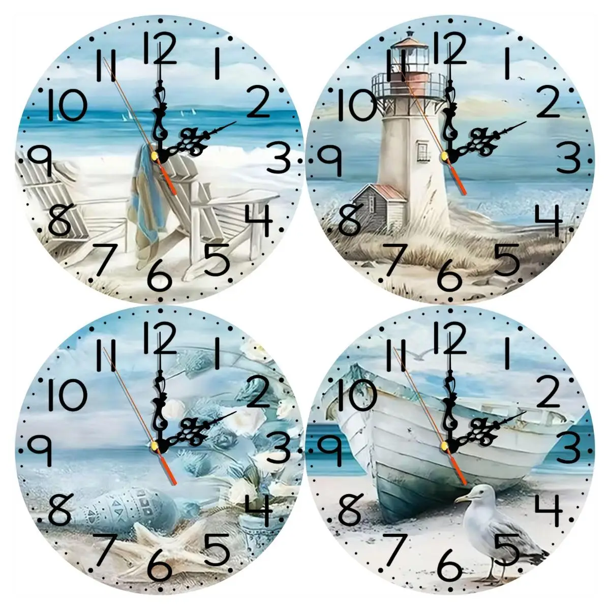 Silent Wooden Round Wall Clock, Non-Ticking Decor Wall Watch for Home Bedroom Living Room, AA Battery Not Included
