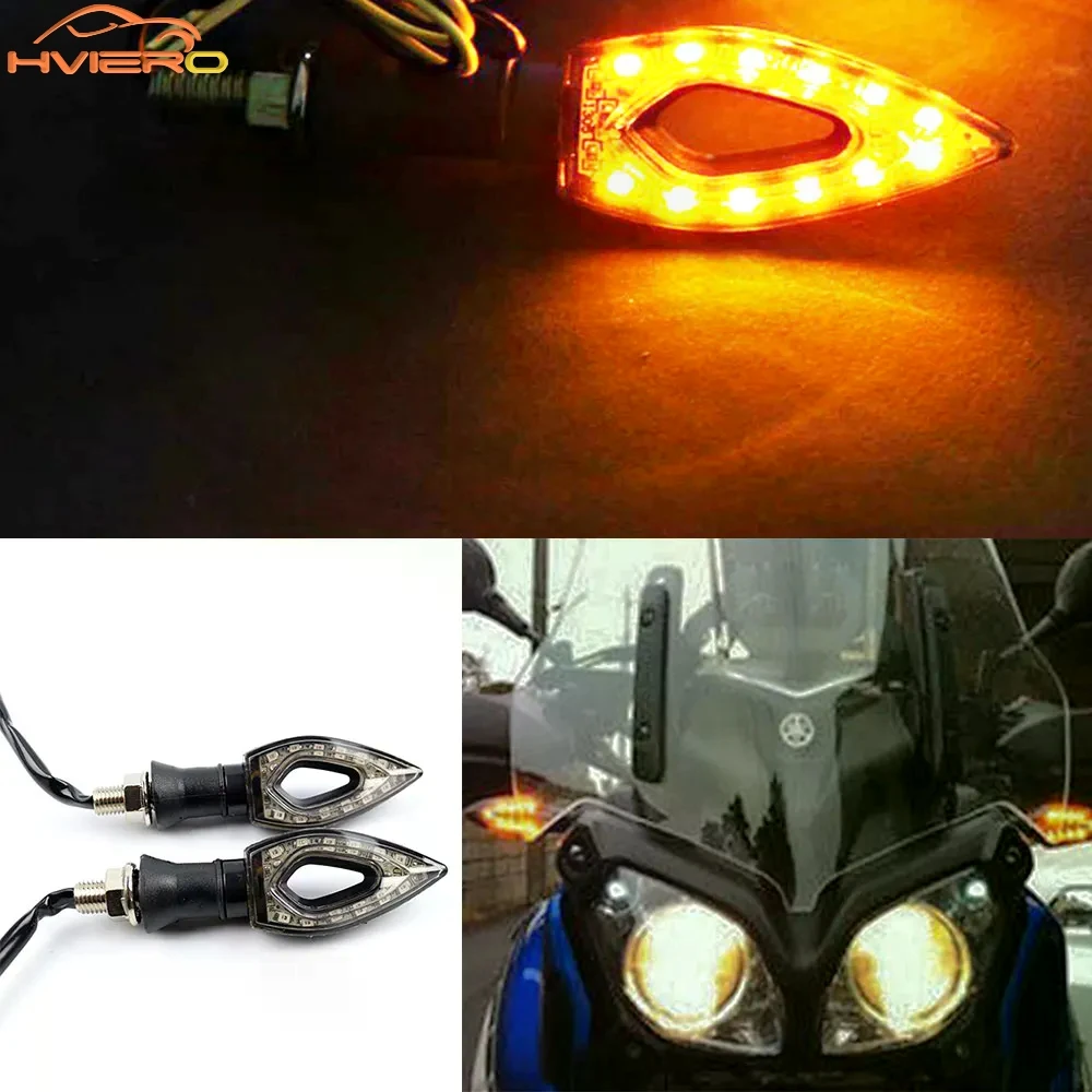 

2pcs Bendable Motorcycle Light Turn Signal Bulb Indicators Tail Flexible 12LED Blinker White Amber Flashing Reversing Brake Lamp