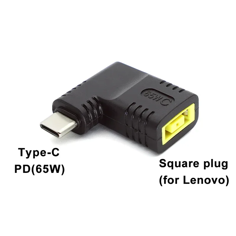 65W USB Type C PD Fast Charging Adapter for Lenovo Laptop Charger Dc Square Plug to Type C PD Connector Converter for MacBook