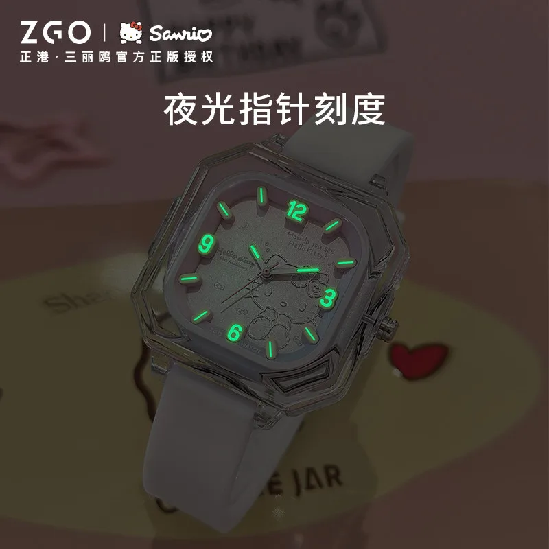 ZGO X Sanrio Hello Kitty 50th Anniversary  Student Watch Jelly Silicon Watch Waterproof Quartz Wristwatch Gift For Women 2198