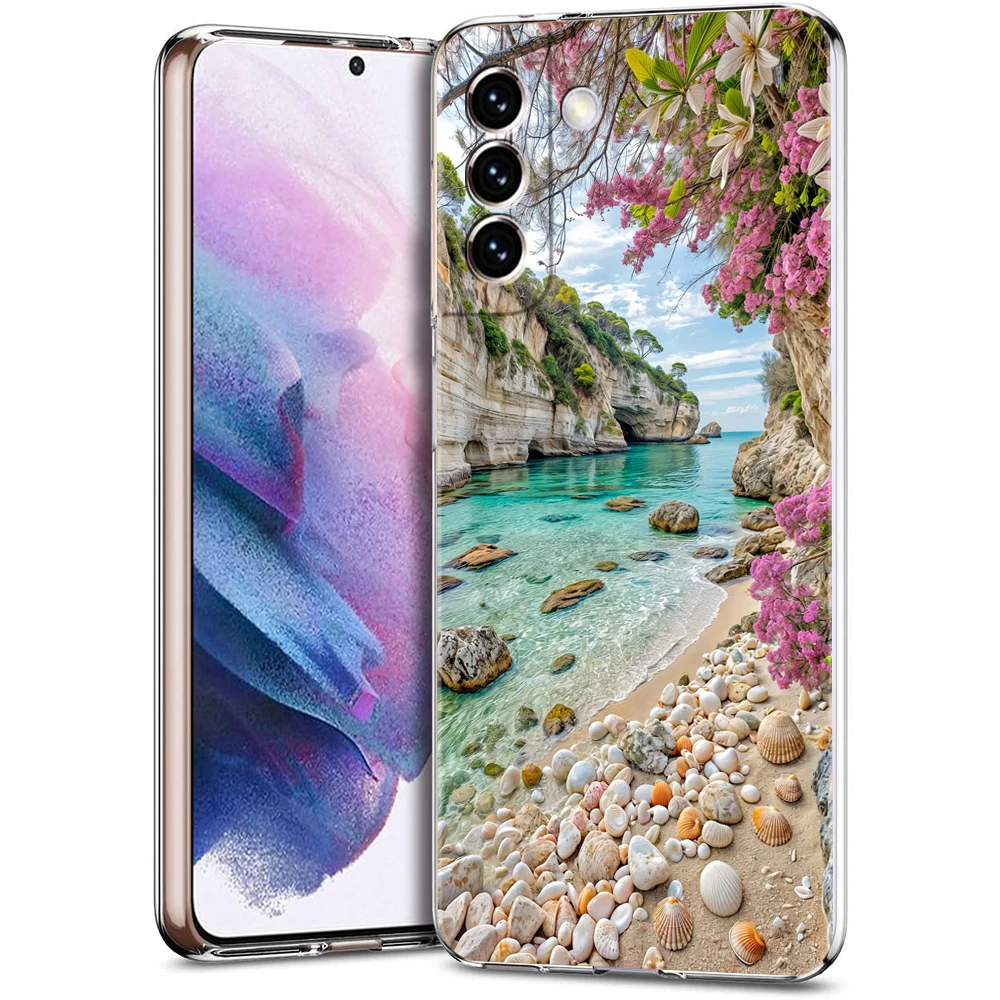Diamond Painting Flower Transparent Cover for Samsung Galaxy S26 S25 S24 S23 S22 S20 S21 FE Ultra S10 S10E S9 Plus 5G Phone Case