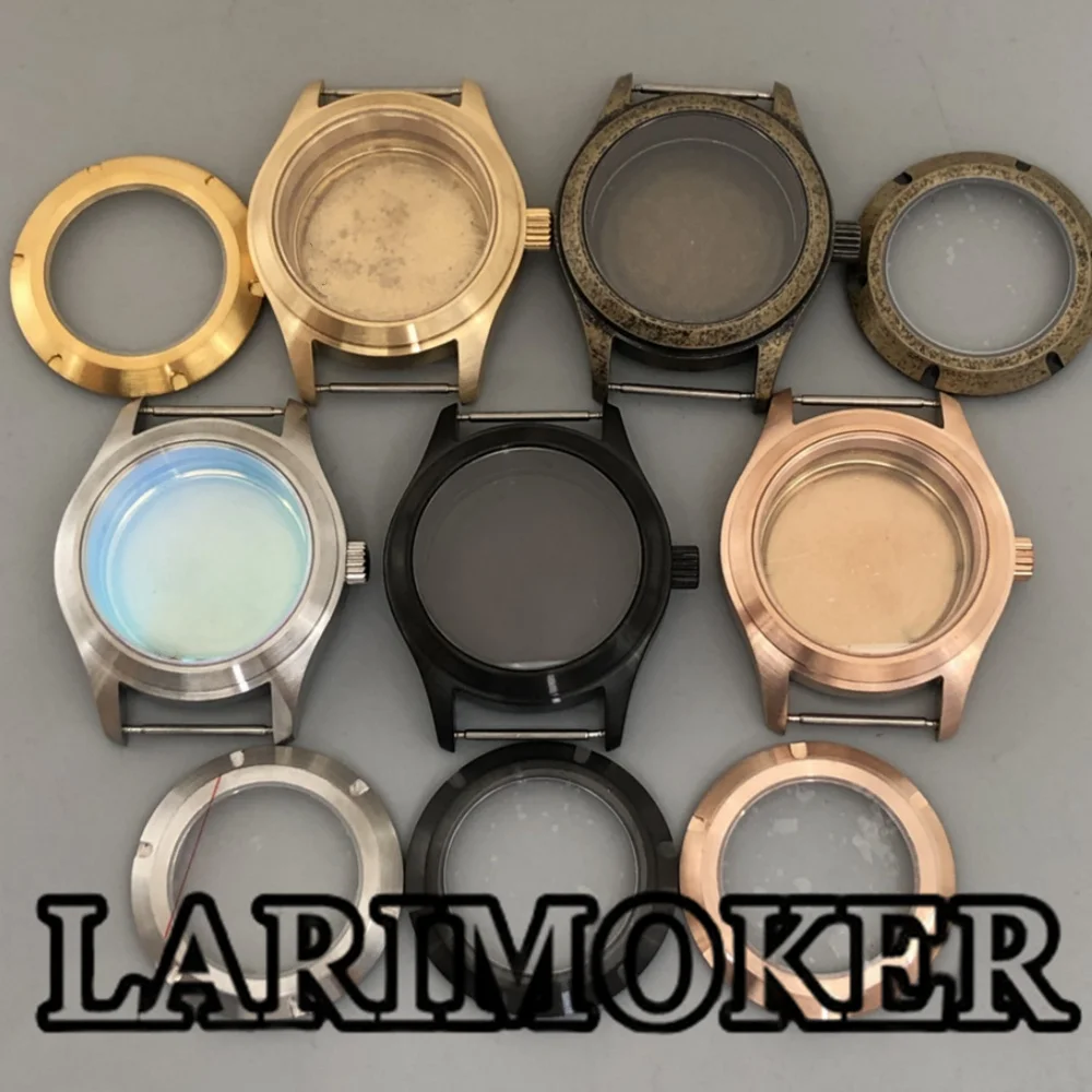 LARIMOKER 36mm/39mm silver black gold rose gold vintage watch case sapphire glass fit NH35 Miyota9015 PT5000 movement