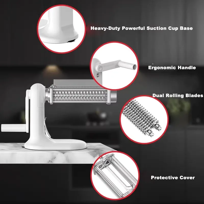 Portable Multi-functional Rolling Meat Tenderizer Manual Steak Flattener Hand-cranked Meat Tenderizer  for Home Meat Cooking