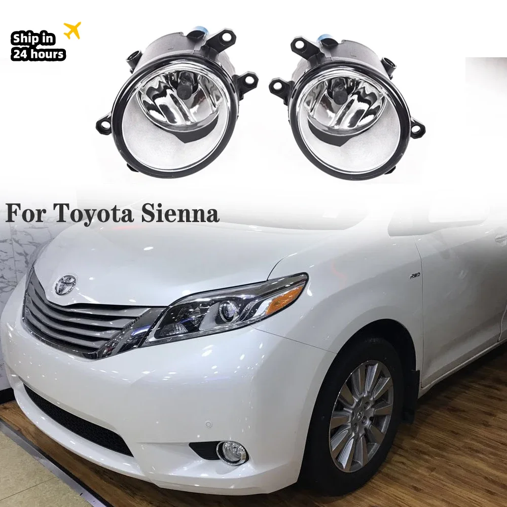 

Car Halogen Fog Lights Headlight For Toyota Sienna 2011-2017 Fog Lamps Clear Glass Harness Wires Harness Switch With H11 Bulbs