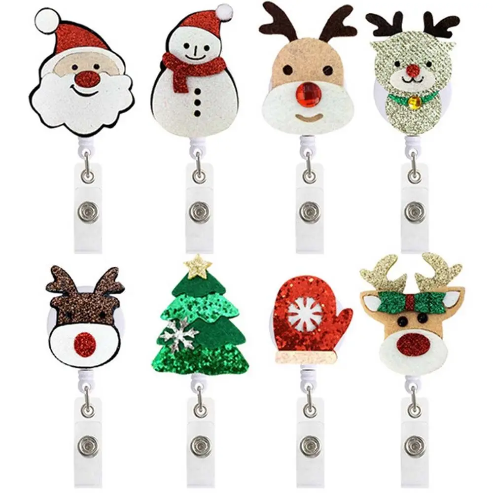 

Rotation Office Worker Students Name Tags Belt Clips Retractable Badge Reel Clip Christmas Badge Holder ID Card Chain Clip