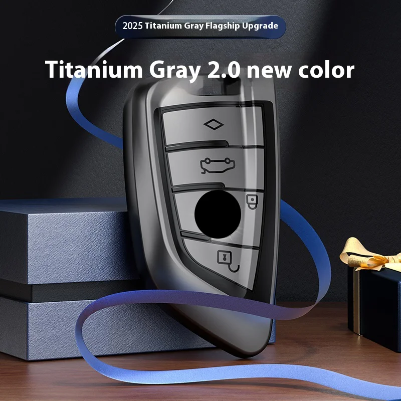 

2025 Titanium Gray for BMW 216i F46 X1 X2 X3 X5 X6 GT 2 5 6 7 Series 3 4 Button Remote Control Car Key Case Cover Fob Keychain