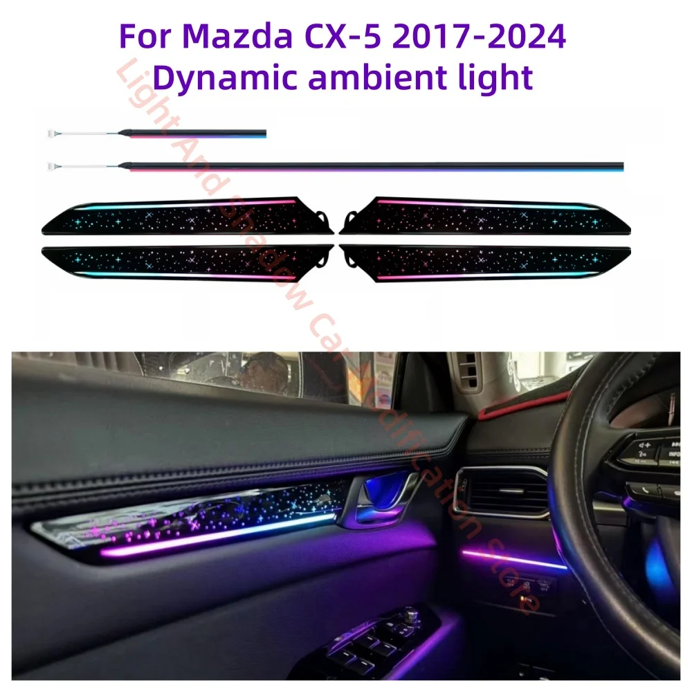 

Для Mazda CX-5 динамический окружающий свет автомобильное внутреннее освещение окружающий свет звездное небо панель модификация автомобиля управление через приложение