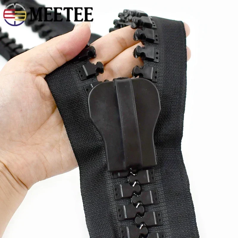 1/2M Meetee 30 #   Cremalleras de resina Extra grandes con tirador de cremallera, deslizador, tienda de campaña para exteriores, cierre de equipaje, cremalleras, accesorios de costura para reparación