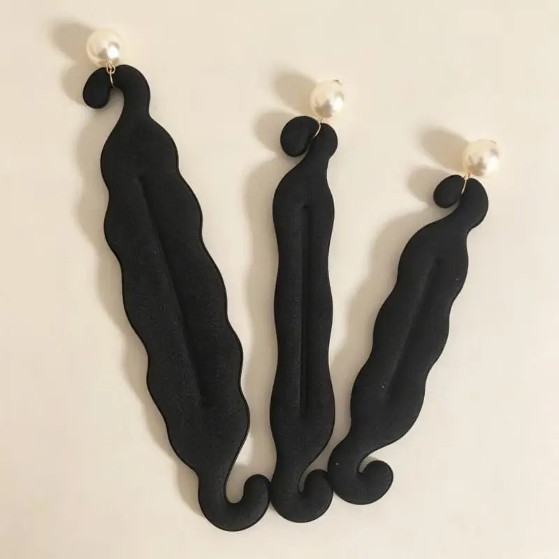 1 pieza de rizador de cabello de espuma de moda, trenzador de cabello con perlas, anillo de cabello tipo donut para hacer moños grandes y fáciles para mujeres.