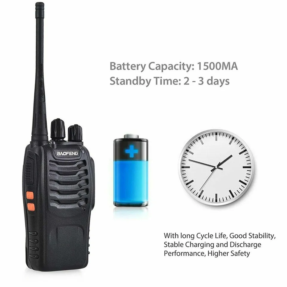 Imagem -02 - Baofeng Walkie Talkie de Longo Alcance Uhf Vox Rádio em Dois Sentidos Carregador de Vias Bf888s T99plus H777 Bateria 6x Bf988s