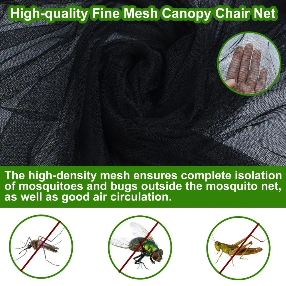 Hiking Zipper Opening Mosquito Net Cover Foldable Design Compact Size Bug Mesh Tent Insect Proof Mosquito Net Camping
