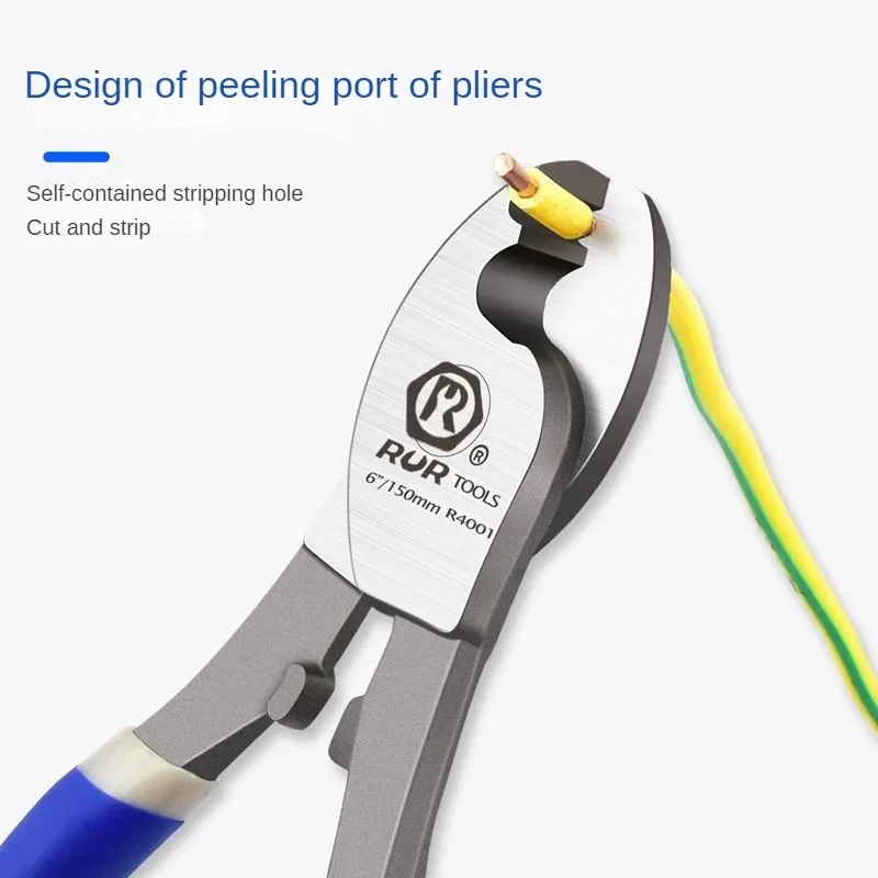 RUR 6/8/10 inch Cable Cutter Electrician Professional Pliers Shock Electric Wire Cable Wire Stripper Tool Pliers Cable Scissors