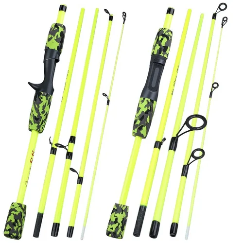 Imagen 2 del producto Cañas de pescar Sougayilang de 5 secciones, caña de pescar de fibra de carbono ultraligera de 1,7 m para viajes, Pesca de agua dulce