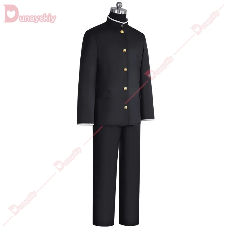 Anime Dandadan Ken Takakura Cosplay Costume Wig Okarun School Uniform Black Jacket Gakuran Outfit Glasses Halloween Women Men