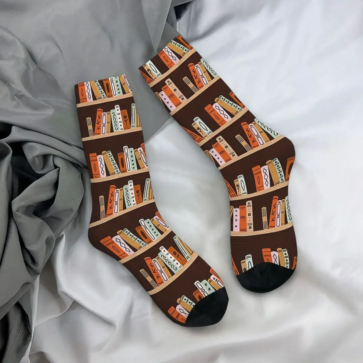 Bookshelf Socks Harajuku Super Soft Stockings All Season Long Socks Accessories for Unisex Christmas Gifts