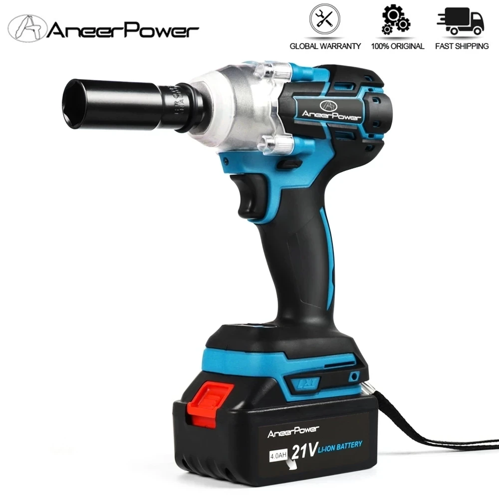 chave de impacto sem fio 21v brushless eletrica 350nm recarregavel polegada drill ferramentas eletricas compativeis com bateria makita 18v 01