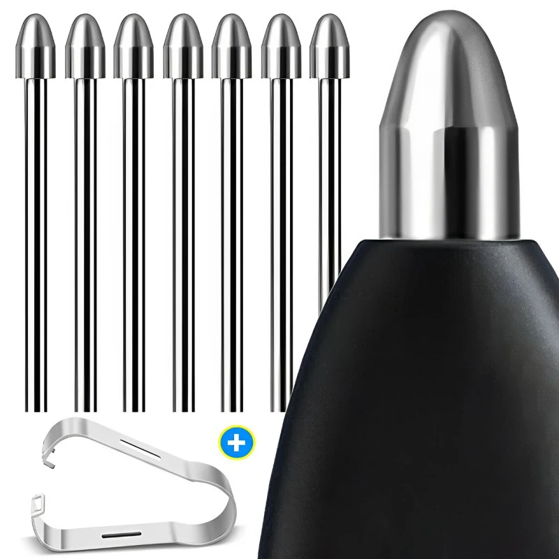 Touch Stylus S Pen Tips Replacement Nibs With Clip For Tablet Samsung Galaxy S24 Ultra Tab S9 S9U S9FE S Pencil Metal Spare Nib