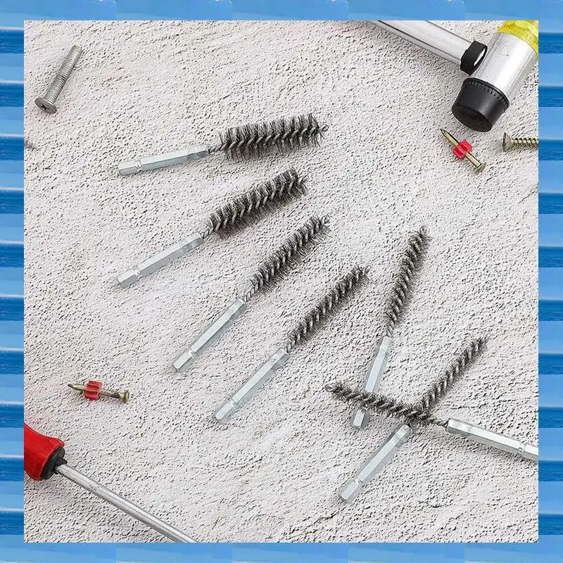 

8Pcs Wire Brush Drill Bit Set With 1/4 Inch Hexagon Shank Steel Wire Twisting Brush,Suitable For Drilling Percussion