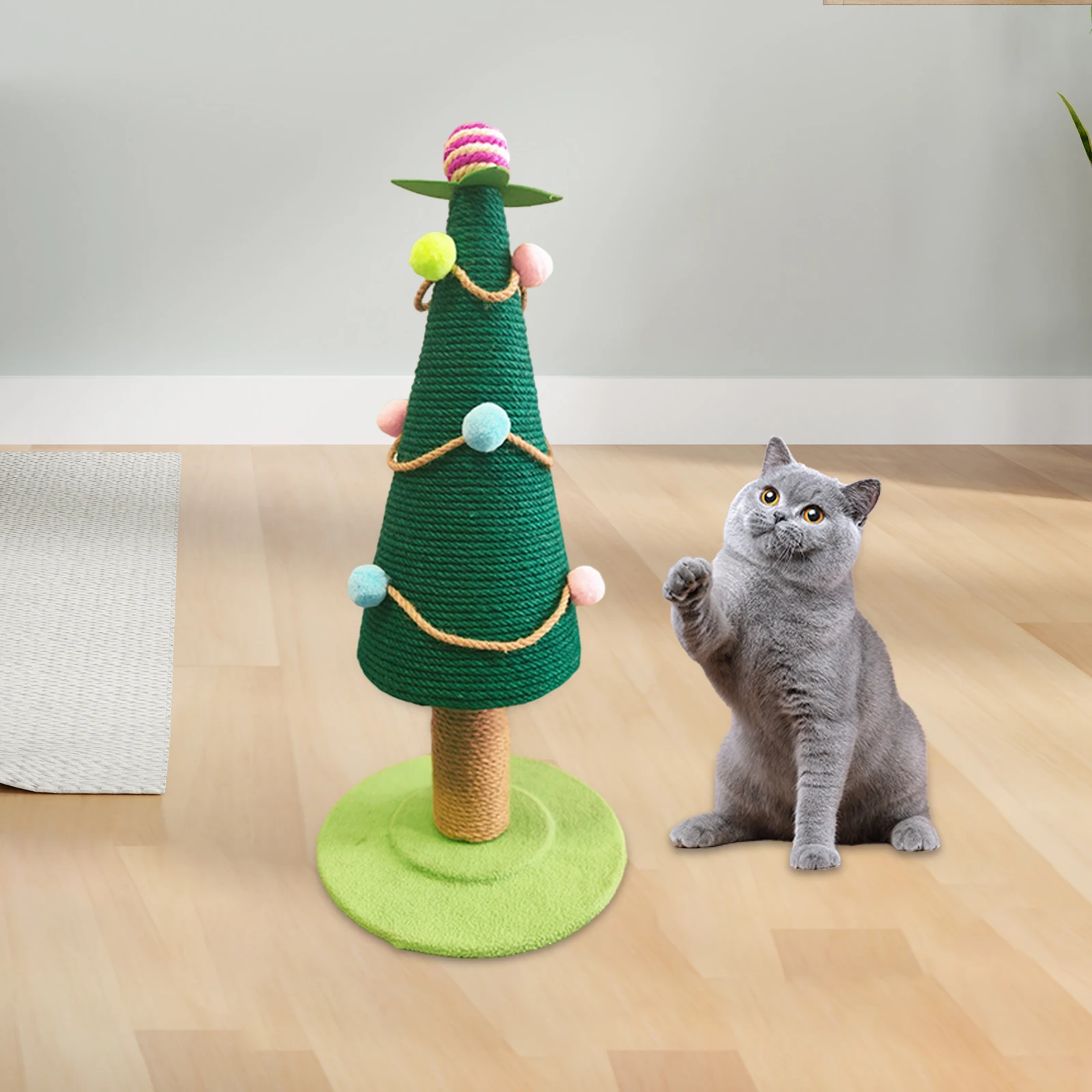 Cat Scratching Posts Christmas Tree Ornament for Indoor Cats Cat Scratch Post