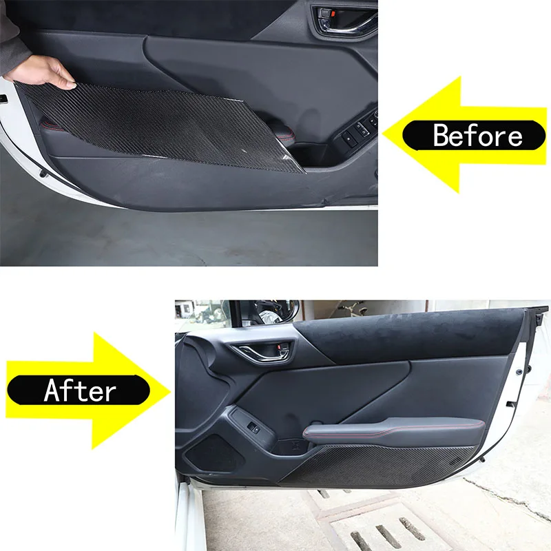 For Subaru BRZ 2022 2023 soft carbon fiber car door kick panel decorative sticker interior modification accessories